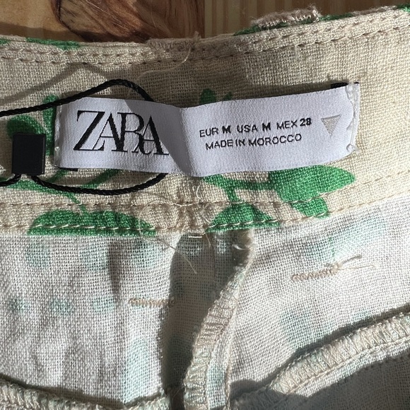 Zara green patterned pants - Picture 2 of 5